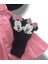 Kız Çocuk Pembe Siyah Miki Mause Figürlü Pileli Salopet Bandana Çorap Set-6-9 Aydan 5 Yaşa Kadar 3