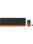 A4 Tech FG1010 Turuncu Q mm 2.4g Kablosuz Klavye Mouse Set 1
