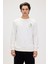 Runway Beyaz Erkek Baskılı Sweatshirt 1