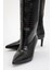 Camila Siyah Baskı Kadın Topuklu Çizme 3