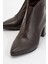 Finda Kahverengi Cilt Deri Kadın Topuklu Bot 3