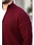 Oversize Selanik Örme Fermuarlı Erkek Hırka- Bordo 2