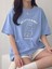 Lıttle Bunny Bakılı Süprem T-Shirt -Bebe Mavisi Oversize Bisiklet Yaka Kısa Kol Tişört 3