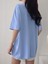 Lıttle Bunny Bakılı Süprem T-Shirt -Bebe Mavisi Oversize Bisiklet Yaka Kısa Kol Tişört 4