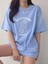 Lıttle Bunny Bakılı Süprem T-Shirt -Bebe Mavisi Oversize Bisiklet Yaka Kısa Kol Tişört 4