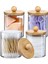 2x Qtip Tutucu, Banyo Organizatör Aksesuarları Saklama Kapları Pamuk Topu Için Bambu Kapaklı Şeffaf Plastik Kavanoz (Yurt Dışından) 2