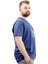 Mode Xl Büyük Beden Erkek T-Shirt V Yaka Baskılı Belıeve U24054 Indigo 3