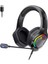 HT403 USB2.0 Kulak Üstü RGB LED Aydınlatmalı Kablolu Gaming Kulaklık Siyah 1