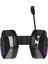 HT402 USB + 3.5mm Jack Kablolu RGB LED Aydınlatmalı Çıkartılabilir Mikrofonlu Kulak Üstü Gaming Kulaklık Siyah 10