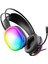 HT409 USB Kablolu RGB Aydınlatmalı Mikrofonlu Kulak Üstü Gaming Kulaklık Siyah 9