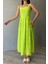 Yağ Yeşil Askı Aparat Detaylı Brode Elbise 2
