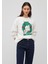 Yılbaşı Kedi Baskılı Beyaz Sweatshirt 1S10332-70057 1