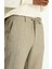 Slim Fit Dar Kesim Yünlü Beli Lastikli Ipli Çizgili Klasik Kumaş Pantolon 3