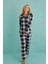 Kadın Genç Milan Önden Düğmeli Uzun Kollu Pijama Takımı | 50701-63 3