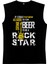 Gitar Rock Star Siyah Kesik Kol / Kolsuz Erkek T-Shirt 2