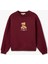 Ayı Nakışlı Uzun Kollu Bisiklet Yaka Oversize Sweatshirt 3