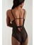Isla Kadın Siyah Geometrik Dantelli Body 2