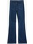 Uzun Ispanyol Paça Düğmeli Dar Kalıp Denim Pantolon - Flare Jeans 4