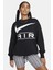 Air Women's Oversized Crew Neck French Terry Sweatshirt Kadın Geniş Kalıp Sweatshirt Siyah 1