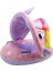 Gergedan Şekilli Baby Float Bebek Yüzme Simidi Güneşlikli Kapanır Açılır Gergedan Mor 2