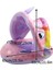 Gergedan Şekilli Baby Float Bebek Yüzme Simidi Güneşlikli Kapanır Açılır Gergedan Mor 3