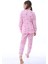 Pembe Kalp Baskılı Pamuk Uzun Kollu Kız Çocuk Pijama Takımı (3,4,5,6,7,8 Yaş) 4