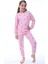 Pembe Kalp Baskılı Pamuk Uzun Kollu Kız Çocuk Pijama Takımı (3,4,5,6,7,8 Yaş) 1