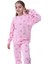 Pembe Kalp Baskılı Pamuk Uzun Kollu Kız Çocuk Pijama Takımı (3,4,5,6,7,8 Yaş) 2