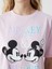 Xsıde Bisiklet Yaka Mickey ve Minnie Mouse Baskılı Kadın Tişört 3