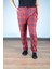 Kadın Süet Pijama Tek Alt | Kırmızı Lacivert 1