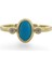 Minimal Tasarım Doğal Turkuaz Taş 14 Ayar Altın Yüzük 5