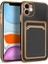 Apple iPhone 11 Kılıf Bark Kartlıklı Kapak-Siyah 1