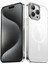 Apple iPhone 15 Pro Max Uyumlu Wireless Şarj Özellikli Şeffaf G-Glass Kapak-Gümüş 1