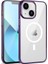 Apple iPhone 14 Kılıf Wireless Şarj Özellikli Pixel Magsafe Kapak-Derin Mor 1
