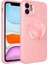 Apple iPhone 11 Kılıf Kamera Korumalı Simli Pop Soketli Lüks Koton Soketli Kapak-Pembe 1
