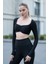 Önü Büzgülü Spor Crop Tişört 3