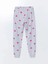 Young Gri Bisiklet Yaka Baskılı Kadın Pijama Takımı 5