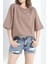 Oversize 2 Iplik Tişört Açıkkahve - 20700.1878. 4