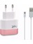 HT-13 2 Çıkışlı 2400 mAh Ev Tipi Şarj Cihazı+Lightning Kablo 3