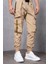 Siyah Şerit Aksesuarlı Paraşüt Kumaş Jogger Pantolon 4