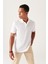 Erkek Beyaz 3 Düğmeli %100 Mısır Pamuğu Polo Yaka T-shirt B001027 1