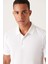 Erkek Beyaz 3 Düğmeli %100 Mısır Pamuğu Polo Yaka T-shirt B001027 2