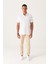 Erkek Beyaz 3 Düğmeli %100 Mısır Pamuğu Polo Yaka T-shirt B001027 5