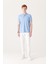Erkek Açık Mavi 3 Düğmeli %100 Mısır Pamuğu Polo Yaka T-shirt B001027 5