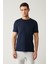 Erkek Lacivert Soft Touch Bisiklet Yaka Düz Modal T-Shirt B001171 3
