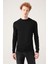 Erkek Siyah Bisiklet Yaka Jakarlı Rayon Triko T-shirt A31y5004 1
