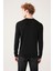 Erkek Siyah Bisiklet Yaka Jakarlı Rayon Triko T-shirt A31y5004 4