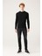 Erkek Siyah Bisiklet Yaka Jakarlı Rayon Triko T-shirt A31y5004 5
