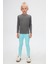 Buz Gri Basic Unisex Çocuk Kışlık Sıfır Yaka Uzun Kollu Tişört 1