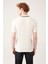 Erkek Beyaz Düğmesiz Patı Çizgi Detaylı Ribanalı Triko T-shirt A31y5110 3